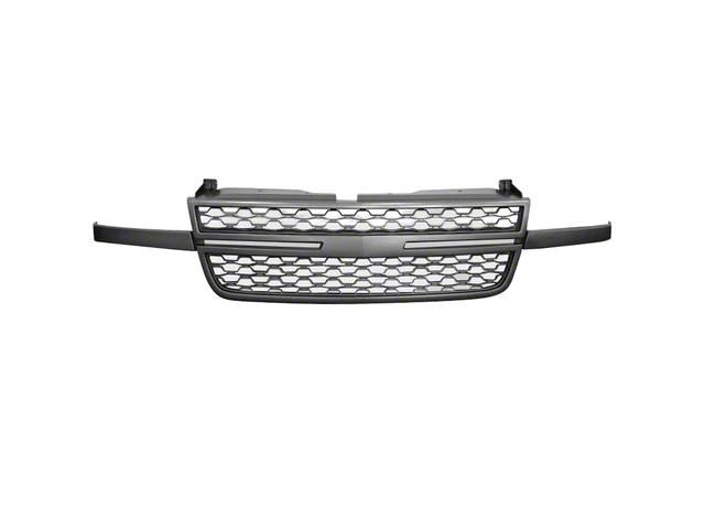 Upper Replacement Grille; Matte Black (05-06 Silverado 1500)