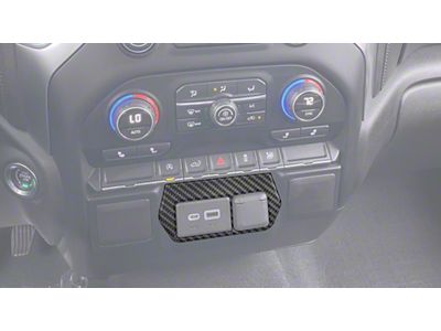 USB Center Dash Accent; Forged Carbon Fiber (19-21 Silverado 1500; 2022 Silverado 1500 LTD)