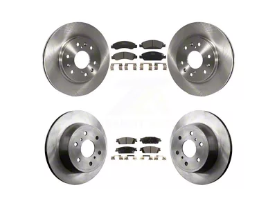 Vented 6-Lug Brake Rotor and Ceramic Pad Kit; Front and Rear (14-18 Silverado 1500)