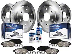 Vented 6-Lug Brake Rotor, Pad, Brake Fluid and Cleaner Kit; Front and Rear (99-06 Silverado 1500 w/ Single Piston Rear Calipers)