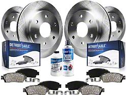 Vented 6-Lug Brake Rotor, Pad, Brake Fluid and Cleaner Kit; Front and Rear (01-06 Silverado 1500 w/ Dual Piston Rear Calipers)