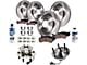 Vented 6-Lug Brake Rotor, Pad, Brake Fluid, Clear and Wheel Hub Assembly Kit; Front and Rear (07-13 4WD Silverado 1500 w/ Rear Disc Brakes)