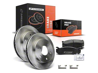 Vented 6-Lug Brake Rotor and Pad Kit; Front (99-06 Silverado 1500 w/o Rear Drum Brakes)