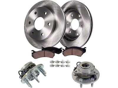 Vented 6-Lug Brake Rotor, Pad and Wheel Assemblies Kit; Front (07-13 4WD Silverado 1500)