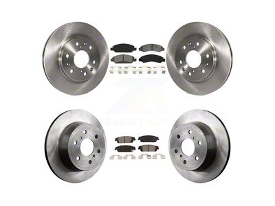 Vented 6-Lug Brake Rotor and Semi-Metallic Pad Kit; Front and Rear (14-18 Silverado 1500)