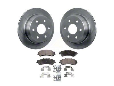 Vented 6-Lug Brake Rotor and Semi-Metallic Pad Kit; Rear (99-06 Silverado 1500 w/ Single Piston Rear Calipers)