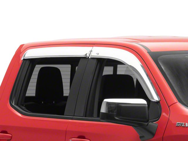 Ventvisor Window Deflectors; Front and Rear; Chrome (19-24 Silverado 1500 Crew Cab)