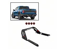 Vigor Roll Bar with 7-Inch Red Round LED Lights; Black (07-25 Silverado 1500)