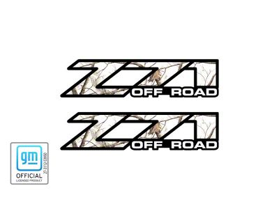 Z71 Off Road Decal; Camo Realtree APS Snow (99-06 Silverado 1500)