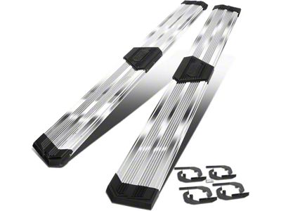 10-Inch Pleated Step Bar Running Boards; Chrome (20-24 Silverado 2500 HD Crew Cab)