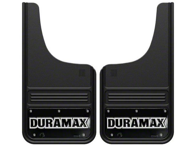 12-Inch x 23-Inch Mud Flaps with Duramax Logo; Front or Rear (Universal; Some Adaptation May Be Required)