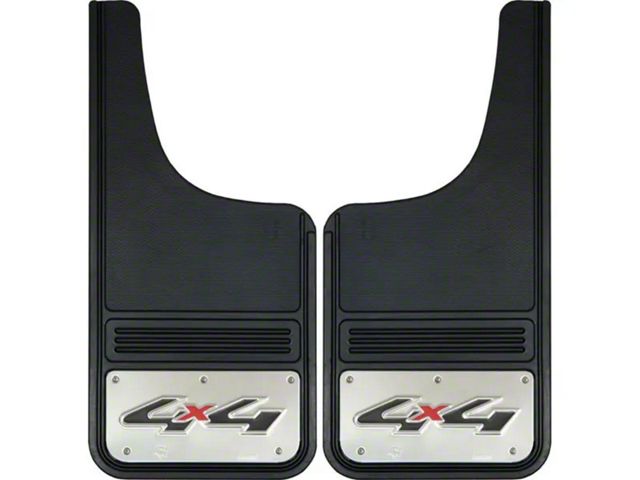 12-Inch x 26-Inch Mud Flaps with 4x4 Logo; Front or Rear (Universal; Some Adaptation May Be Required)