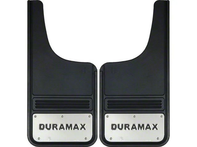 12-Inch x 26-Inch Mud Flaps with Duramax Logo; Front or Rear (Universal; Some Adaptation May Be Required)