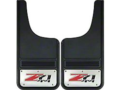 12-Inch x 26-Inch Mud Flaps with Z71 Logo; Front or Rear (Universal; Some Adaptation May Be Required)