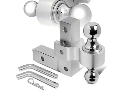 2-Inch Receiver Hitch Adjustable Dual-Ball Mount; 6-Inch Drop; Silver (Universal; Some Adaptation May Be Required)