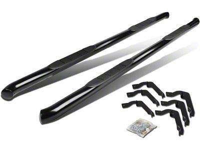 3-Inch Nerf Side Step Bars; Black (07-19 Silverado 2500 HD Extended/Double Cab)