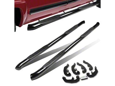 3-Inch Nerf Side Step Bars; Black (20-25 Silverado 2500 HD Crew Cab)