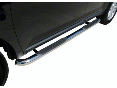 3-Inch Round Side Step Bars; Rocker Mount; Stainless Steel (07-19 Silverado 2500 HD Crew Cab)