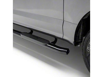 4-Inch Oval Side Step Bars; Black (20-25 Silverado 2500 HD Crew Cab)