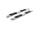 4-Inch Oval Side Step Bars; Stainless Steel (07-19 Silverado 2500 HD Crew Cab)