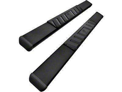 4-Inch Riser Side Step Bars; Textured Black (07-19 Silverado 2500 HD Regular Cab)