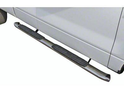 4X Series 4-Inch Oval Side Step Bars; Stainless Steel (20-25 Silverado 2500 HD Crew Cab)