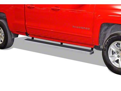 5-Inch iStep Running Boards; Hairline Silver (20-25 Silverado 2500 HD Double Cab)