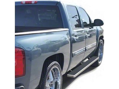 5-Inch iStep Running Boards; Hairline Silver (07-14 Silverado 2500 HD Crew Cab)