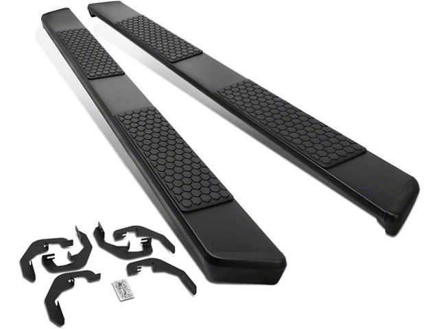 5-Inch Running Boards; Black (07-19 6.0L Silverado 2500 HD Extended/Double Cab)