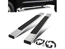 5-Inch Wide Flat Running Boards; Stainless Steel (07-19 Silverado 2500 HD Regular Cab)