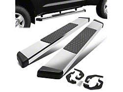 5-Inch Wide Flat Running Boards; Stainless Steel (07-19 Silverado 2500 HD Regular Cab)