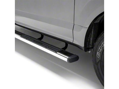 6-Inch Oval Side Step Bars; Polished Stainless (20-24 Silverado 2500 HD Crew Cab)