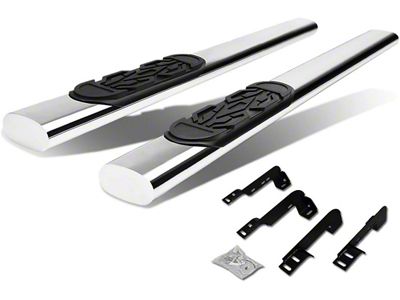 6-Inch Straight Nerf Side Step Bars; Stainless Steel (07-14 Silverado 2500 HD Regular Cab)