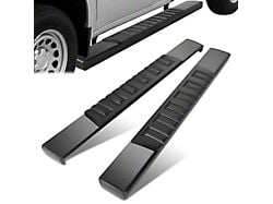 6-Inch Wide Flat Running Boards; Black (20-24 Silverado 2500 HD Regular Cab)