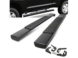 6-Inch Wide Flat Running Boards; Black (07-19 Silverado 2500 HD Regular Cab)