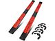 6.50-Inch Flat Step Bar Running Boards; Black/Red (07-19 Silverado 2500 HD Extended/Double Cab)