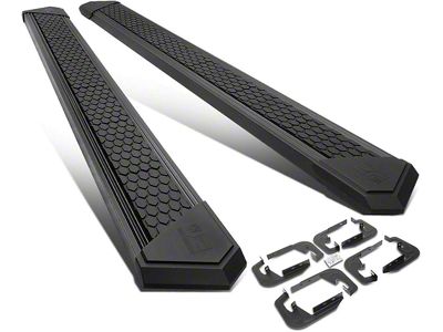 8-Inch Flat Step Bar Running Boards; Black (07-19 Silverado 2500 HD Crew Cab)