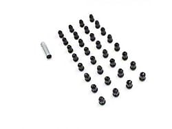 Black 6-Spline Lug Nut Kit; 14mm x 1.5; Set of 32 (07-24 Silverado 2500 HD)