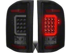 C-Bar LED Tail Lights; Black Housing; Smoked Lens (07-14 Silverado 2500 HD)