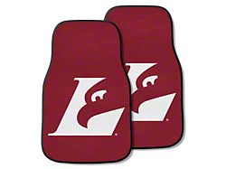 Carpet Front Floor Mats with University of Wisconsin-La Crosse Eagle and L Logo; Maroon (Universal; Some Adaptation May Be Required)