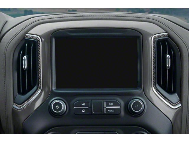 Center Dash A/C Vent Accent Trim; Domed Carbon Fiber (20-24 Silverado 2500 HD)