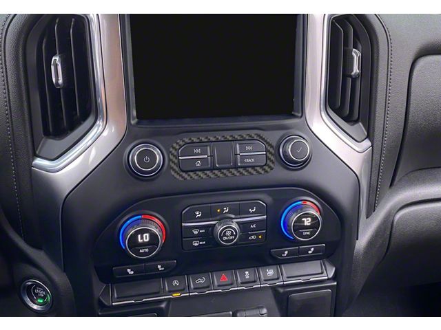 Center Dash Accent; Raw Carbon Fiber (20-24 Silverado 2500 HD)