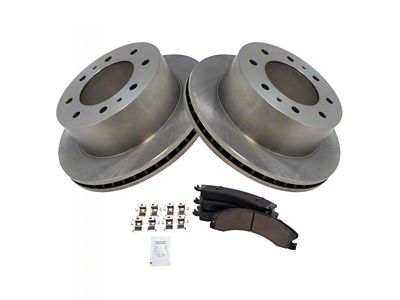 Ceramic 8-Lug Brake Rotor and Pad Kit; Rear (11-19 Silverado 2500 HD)