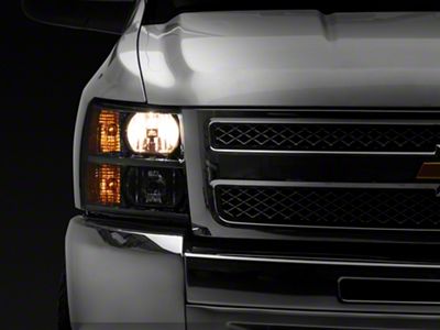 Crystal Headlights; Chrome Housing; Clear Lens (07-14 Silverado 2500 HD)