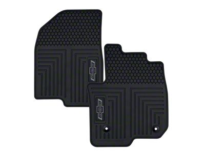 Custom Fit Front Floor Mats with Bowtie Logo; Black (20-24 Silverado 2500 HD)