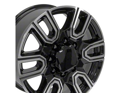 CV96A Black Machined 8-Lug Wheel; 20x8.5; 12mm Offset (07-10 Silverado 2500 HD)