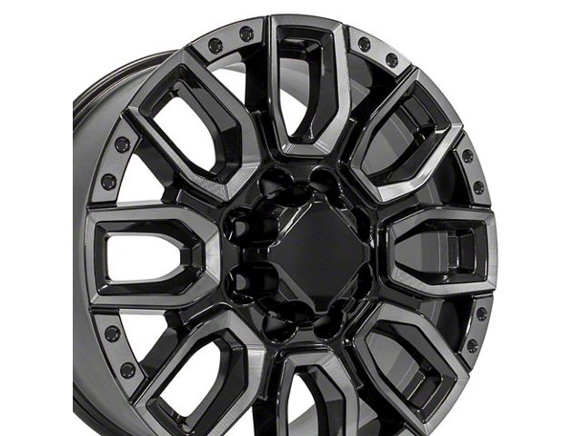 CV97B Black Milled 8-Lug Wheel; 20x8.5; 47mm Offset (20-24 Silverado 2500 HD)