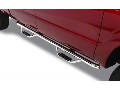 Go Rhino Dominator Classic D2 Cab Length Side Step Bars; Polished (15-19 6.6L Duramax Silverado 2500 HD Double Cab)