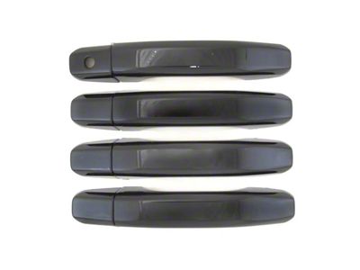 Chrome Delete Door Handle Covers; Gloss Black (20-24 Silverado 2500 HD)