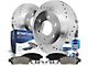 Drilled and Slotted 8-Lug Brake Rotor, Pad, Brake Fluid and Cleaner Kit; Rear (07-10 Silverado 2500 HD)